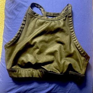 Joy Lab Black Shimmer Halter Razorback Active Bra